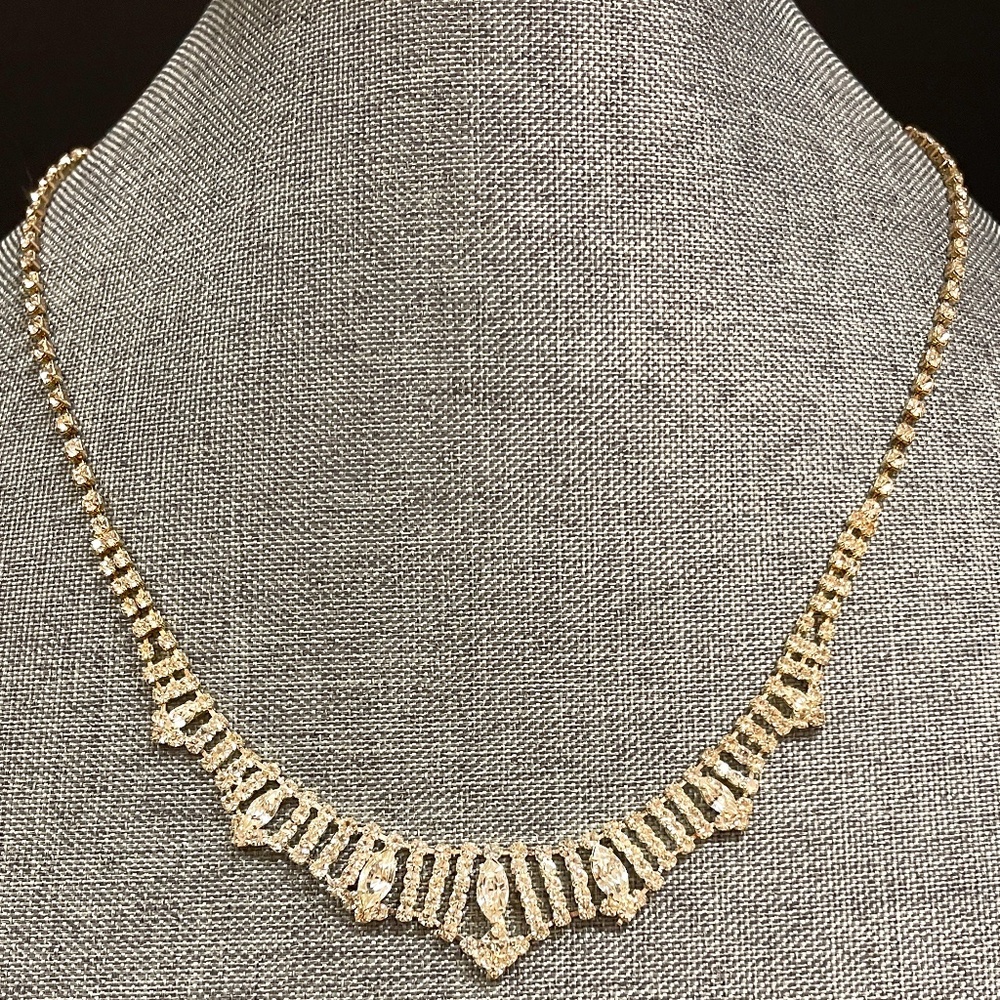 Sweet Princess Rhinestone Vintage Necklace 11-12”